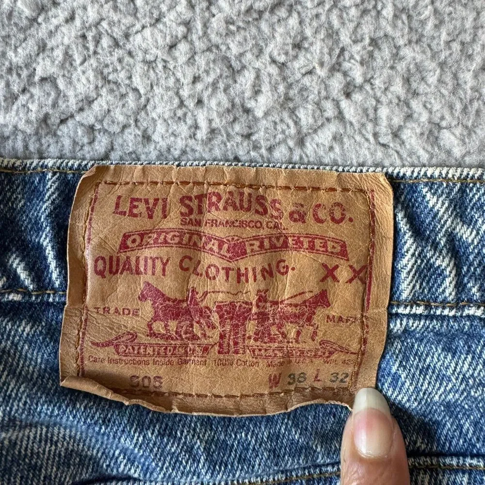 Vintage Levis Jeans Mens 38x32 Fits 36x31 Blue 505 XX Straight Denim USA 80s 90s